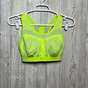 Nike Women's Flyknit High-Support Training Sports Bra- Size Small Neon